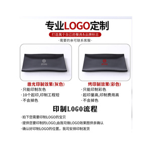 Japanese Style <b>Black</b> Frosted Rectangular <b>Plate</b> Set For Barbecue Grilling Meat Hot Pot Side Dish Tableware Party Use - Product Image 4