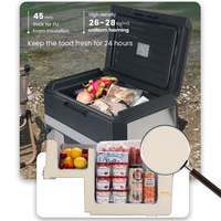28L 33L Compresor Mini Coche Frigoríficos Camping Congelador portátil de doble núcleo con panel de control para refrigerador al aire libre