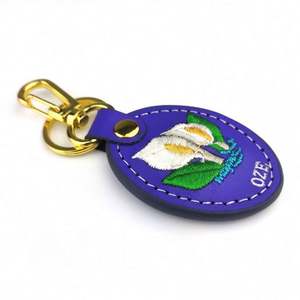 Personalized Laser Engraving Logo <b>Custom</b> Embroidered Keychain Faux PU Leather <b>Key</b> Chains Holder <b>Ring</b> <b>Custom</b> Car Keychain - Product Image 5