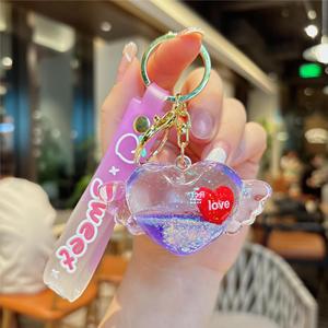 Hecion cừu dầu hình trái tim cánh chuỗi quà tặng phụ kiện thời trang schoolbag Mặt dây chuyền móc chìa khóa Anime Quái Vật vòng chìa khóa 5 màu sắc - Product Image 2