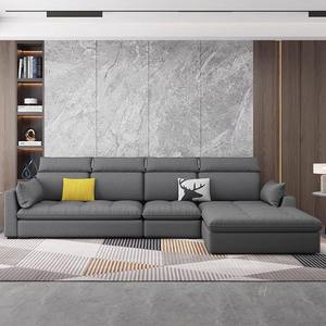 Conjunto de sofá modular de estilo nórdico moderno, sofá cama seccional en forma de L para sala de estar, muebles de tela de diseño caliente para esponja de apartamento - Product Image 1