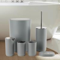 Ensemble cadeau d'accessoires de salle de bain de luxe en argent plaqué, 6 pièces : poubelle, distributeur de savon, porte-savon, porte-brosse de toilette, gobelet à brosse à dents