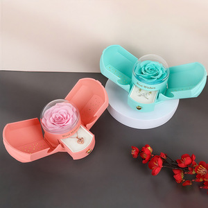 Scatola Regalo per Gioielli con Ali d'<span class=keywords><strong>Angelo</strong></span>, <span class=keywords><strong>Fiore</strong></span> Eterno, Rosa, Anello, Orecchini, Collana, Personalizzabile con Logo per San Valentino, Donne e Ragazze - Product Image 4