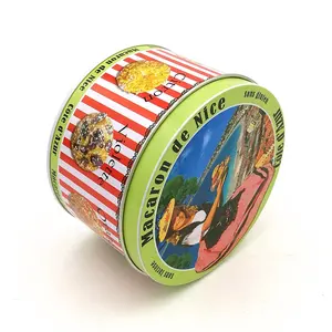 Design personalizado páscoa natal dinamarquês butter cookie caixa de embalagem de doces recipiente de lata redonda de metal de folha de flandres pode