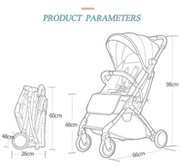 Certificat EN1888 Poussette pour bébé légère Wagon de luxe Compact pliable pour enfants Poussette Buggy