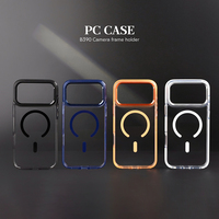Funda Transparente con Soporte para Lentes de Cámara JOYPORODO B390 para iPhone 17 Pro Max, Resistente a Impactos, Magnética, Rígida de PC