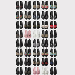 Sandalias deslizantes con estampado de moda, zapatillas planas unisex con punta abierta, calzado informal de verano para playa y exteriores - Product Image 1