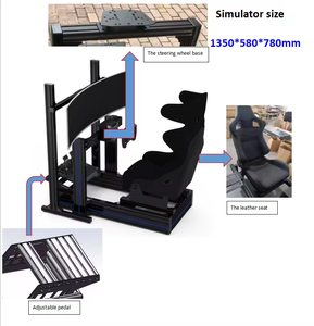 Cockpit de simulation de course en aluminium 40160, configuration complète avec siège, support d'écran, base de volant G25, siège de simulateur de course pour <span class=keywords><strong>Fanatec</strong></span> - Product Image 2
