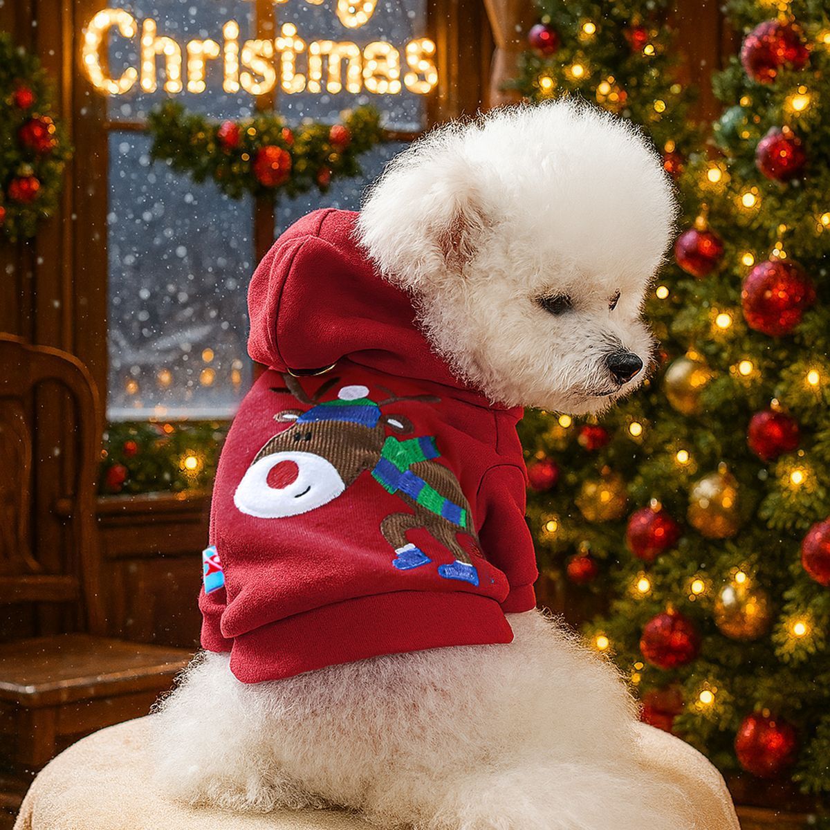 Scarf Reindeer Christmas Hoodie