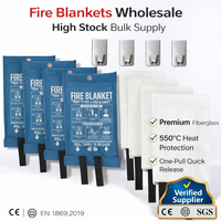 Couverture anti-feu en fibre de verre 1x1m, couverture de sécurité incendie d'urgence, ignifuge et résistante à la chaleur pour la cuisine et le soudage
