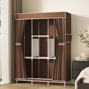 Customizable <strong>Portable</strong> Metal Closet <strong>Wardrobe</strong> with Non-Woven Fabric Cover Multipurpose Clothes Storage Organizer for Bedroom - Product Image 4