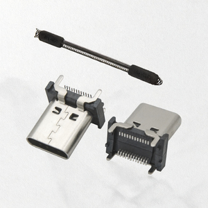 USB Tipo C 25-1 6P Hembra Gris Cobre para Aplicaciones de Montaje Vertical en PCB - Product Image 3