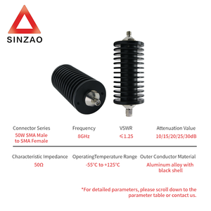 Wayiii tùy chỉnh 50Ω lò vi sóng RF suy hao DC-8GHz 50W SMA Nam để SMA nữ 10/15/20/25/30dB tùy chọn - Product Image 6