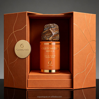 Flacon de parfum en verre cylindrique mat de luxe personnalisé de 100 ml, couleurs personnalisables, couvercles en pierre naturelle, coffret cadeau de luxe