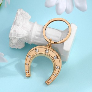 Porte-clés en forme de fer à cheval, pendentif en alliage d'or, résistant à la rouille, cadeau de mariage, cadeaux de fête avec sac et étiquette, ensemble de 15 pièces - Product Image 4