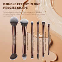 MAANGE Custom OEM&ODM 6PCS Kuas Makeup Dua Sisi untuk Foundation, Concealer, Eye Shadow, dan Rias Wajah