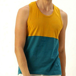 เสื้อกล้ามผู้ชาย SONISPO แบบคอโอ ทรงสปอร์ต แห้งเร็ว ผ้าถักโพลีเอสเตอร์ ไม่มีแขน สีสันตัดกัน - Product Image 1