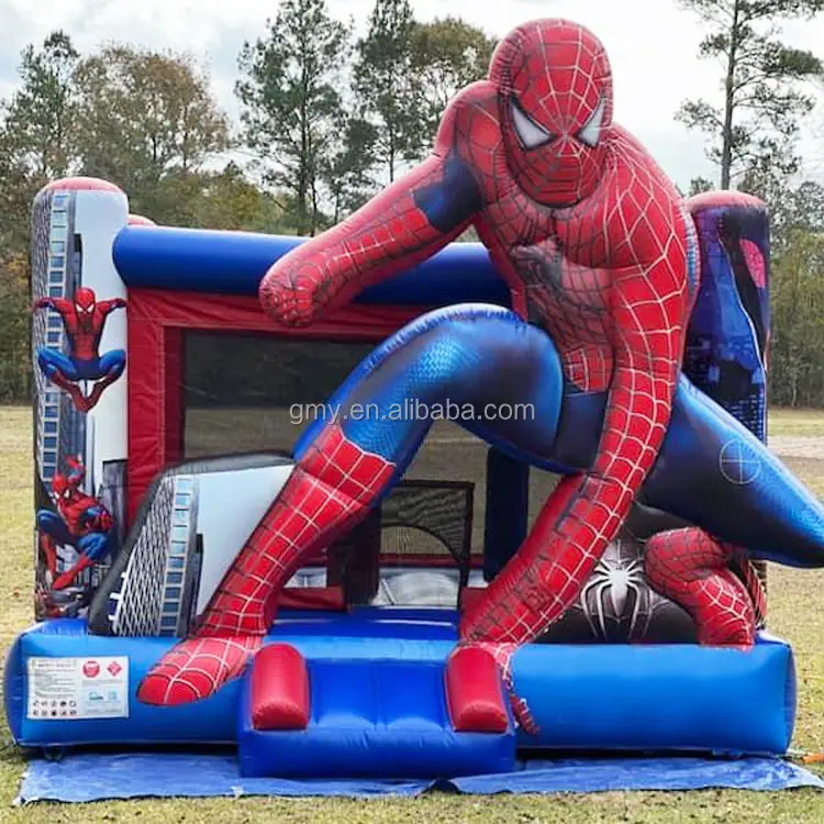Taman Hiburan Anak Bouncer Tiup Luar Ruangan Spider Man Rumah Pantul Permainan Tiup untuk Acara
