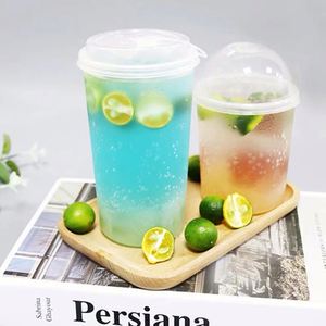 Vaso Desechable de Plástico para Bebidas, Nuevo Diseño, 90 mm de Diámetro, Capacidad de 500 ml y 700 ml, Material PP, Diseño Recto, con Tapa para Té de Burbujas - Product Image 2