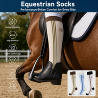 Chaussettes d'équitation haute performance OEM personnalisées de haute qualité, absorbant la transpiration, pour l'équitation
