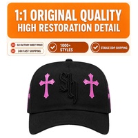 Gorras de Béisbol de Alta Calidad Originales para Hombre, 5 Paneles, Bordado, Cierre a Presión, Personalizadas, Negras, Unisex, para Adultos, con Visera Curva