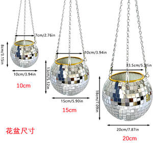 Maceta de Bola de Discoteca Chuang De, Maceta Colgante con Espejo <span class=keywords><strong>para</strong></span> Plantas Suculentas, Decoración de Jardín <span class=keywords><strong>para</strong></span> el Hogar, Brillante Bajo la Luz Solar - Product Image 5