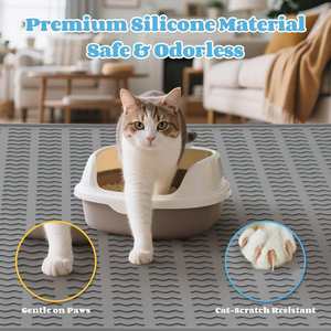 Alfombrilla de silicona extragrande de 47 pulgadas para arenero de gatos XG, protector de suelo impermeable, lavable, tamaño extragrande, venta al por mayor - Product Image 2