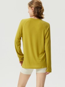 Haut de yoga pour femme respirant à séchage rapide, manches longues, extensible, col rond, vêtement de sport - Product Image 5