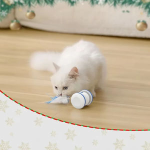 Pet malzemeleri akıllı kedi oyuncak Pet otomatik hareketli engel kaçınma oyuncak tüy ile kediler için interaktif kedi Robot oyuncak eğitim - Product Image 5