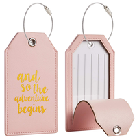 Étiquette de bagage personnalisée pour valises, accessoires de voyage en cuir pour femmes, étiquettes de bagages roses drôles, étiquettes mignonnes pour valises