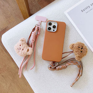 Kleurrijke schattige mobiele telefoon hangkoord tas charme touw pluche beer cartoon pop mobiele telefoon hanger groothandel - Product Image 2