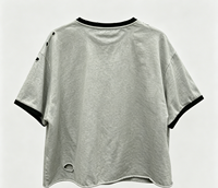T-shirt Streetwear Personnalisé Imprimé Kornit 100% Coton Épais Effet Vieilli Écologique Séchage Rapide Lavage Vintage Col Ringer