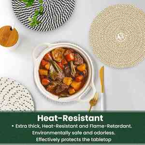 8 Inch Fabric Trivets Heat Resistant <b>Large</b> Coaster Kitchen Hot Pads Table Countertop 6 Pcs - Product Image 5