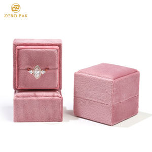 Cajas de Embalaje de Joyería de Terciopelo Personalizadas Zebo al por Mayor, Caja de Embalaje de Joyería de Lujo para Anillos y Regalos - Product Image 2