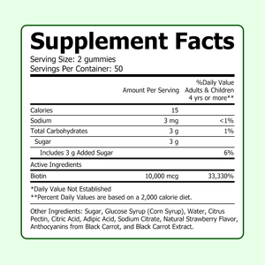 Customized Packaging Hair Growth Supplements Vegan Biotin Gummies 10000mcg Hair Skin Nails <b>Gummy</b> <b>Candy</b> Adults Beauty Products - Product Image 2