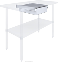 20 pouces. X 14 pouces X 5 In. Table de préparation en acier inoxydable avec tiroir, fabrication métallique pour cuisine commerciale
