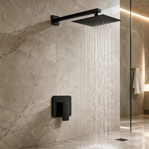 Ensemble de douche mural moderne doré en gros, avec sortie supérieure en acier inoxydable 304, optionnel 8-16 pouces, en laiton mural - Product Image 3