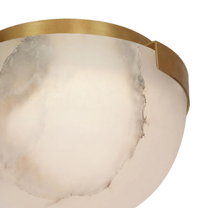 Factory Direct Alabaster Flush Mount Brass LED Wall <b>Sconce</b> for Bedroom Bathroom Hallway 110V USA Standard - Product Image 5