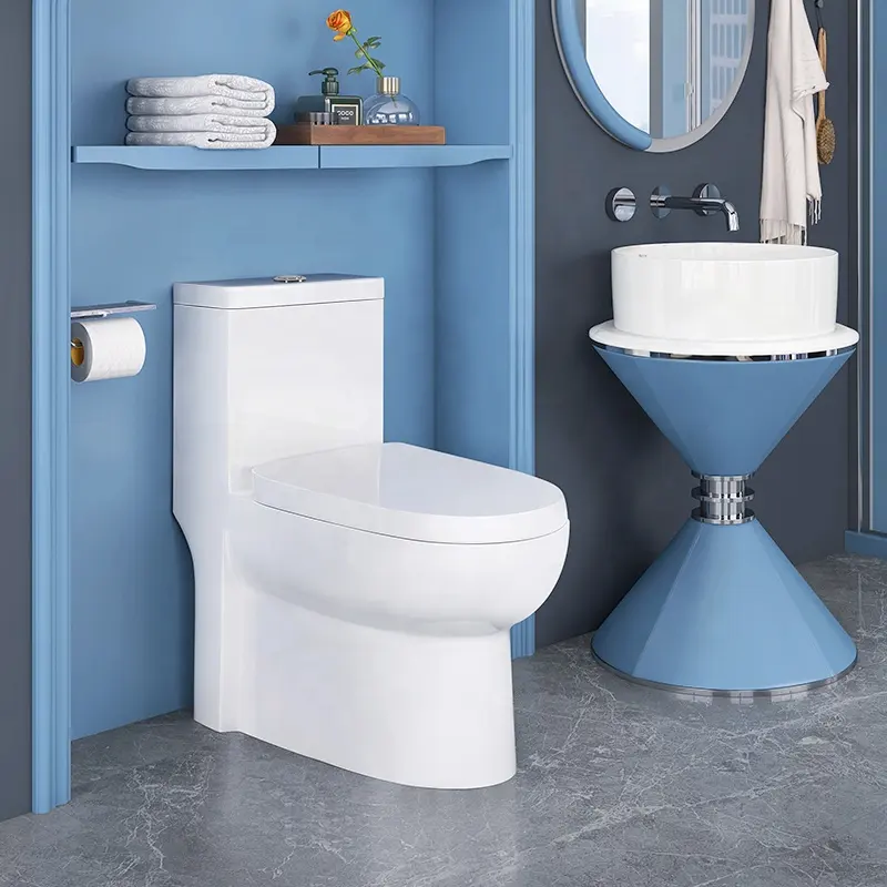 Goodone Set Toilet Cuci Kamar Mandi, Warna Porselen Modern Bak Cuci Toilet Toilet Duduk Bersih Kloset Air Wc Keramik
