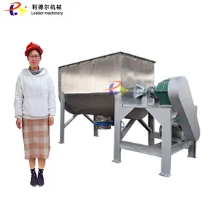 Stainless Steel Double Screw Detergent Dry Food Industrial Horizontal Mixing Blender Machine Powder Ribbon Mixer