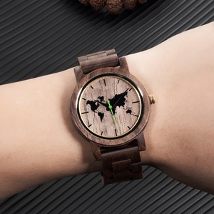 TJW Montre à quartz en bois haut de gamme avec bande en bois de noyer Largeur 20mm Conception de <span class=keywords><strong>carte</strong></span> élégante - Product Image 5