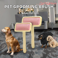 Brosse démêlante Baoli OEM en hêtre à poignée ondulée pour massage et toilettage des animaux, outil de démêlage et de démoussage des poils