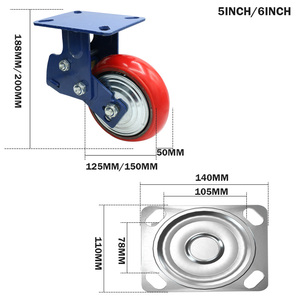 Lenk rollen 6x2 Zoll Hochleistungs-PU-Stoßdämpfer feder belastetes Lenkrad - Product Image 5