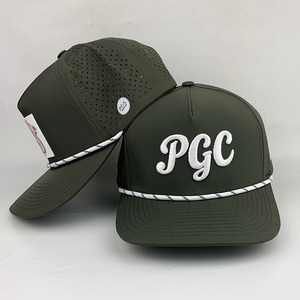5 Panel 3D Embroidery Gorras Slightly Curved Brim Waterproof Laser Cut Hole Baseball Caps Outdoor <strong>Sun</strong> Rope <strong>Golf</strong> <strong>Hats</strong> - Product Image 3