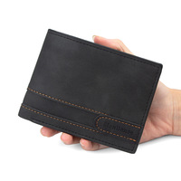 Pasokan langsung dari pabrik pria Retro Slot kartu Multi-Top dompet pendek ritsleting kantong koin dengan tipe penutupan terbuka