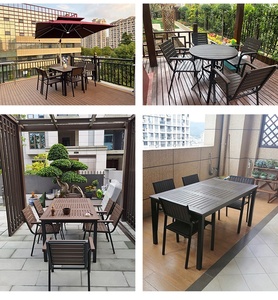 <span class=keywords><strong>Ensemble</strong></span> de meubles de patio modernes en bois, <span class=keywords><strong>table</strong></span> à manger imperméable, structure en aluminium, <span class=keywords><strong>table</strong></span> <span class=keywords><strong>et</strong></span> <span class=keywords><strong>chaises</strong></span> pour hôtel, villa, <span class=keywords><strong>ensemble</strong></span> de <span class=keywords><strong>jardin</strong></span> pour 6 personnes - Product Image 5