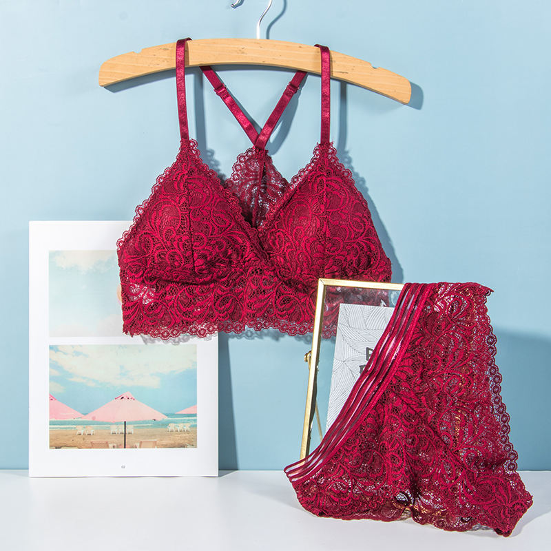 Women's Erotic Sexy Lingerie Set Wholesale Underwear Bra PANTIES with Lace Decoration Convertible Design Dropshipping