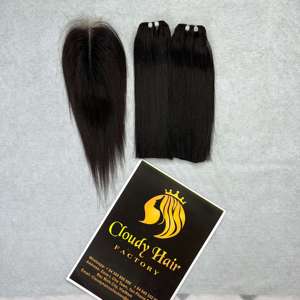 Venta al por mayor de pelo natural virgen con cutícula alineada, mechones vietnamitas de hueso recto/100 vendedores de pelo crudo virgen con cutícula alineada - Product Image 3