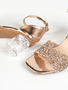 Sandalias Transparentes con Pedrería y Tacón Grueso para Mujer, Moda Verano 2024 - Product Image 5