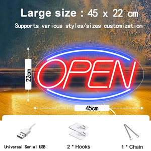 Indoor hanging LED neon shop <b>sign</b> bar hotel OPEN luminous indicator decorative ambient light colorful luminous letters 5V 12V - Product Image 1